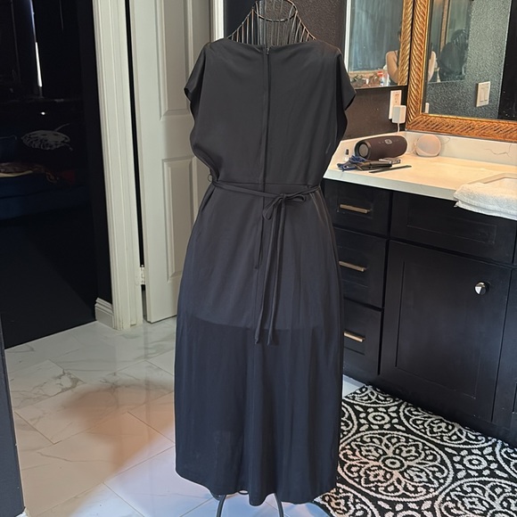 Vintage 70s 80s elegant formal wear black dress rhinestone belt - Picture 6 of 6